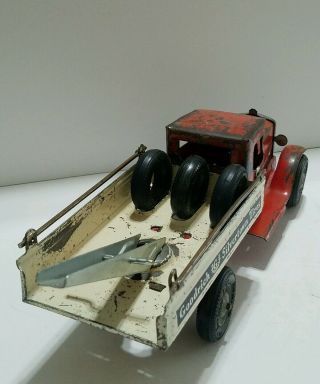 Vintage 1931 Metalcraft ' Goodrich Silvertown Tires ' Pressed Steel Tow Truck toy 6