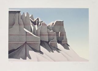 Ed Mell " Coalmine Canyon " Stone Limited Edition Lithograph Signed