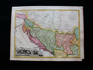 1810 Lapie - Rare Map: Dalmatia,  Balkans,  Slovenia,  Istria,  Zara,  Croatia Bosnia
