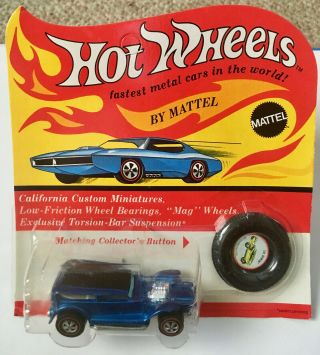 Hot Wheels Redline - In Package 1970 " The Demon " (blue) On Unpunched Card