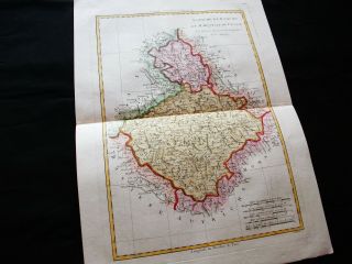 1789 BONNE - rare map of CZECH REPUBLIC,  BOHEMIA,  PRAGUE,  LUSATIA,  SLOVAKIA. 3