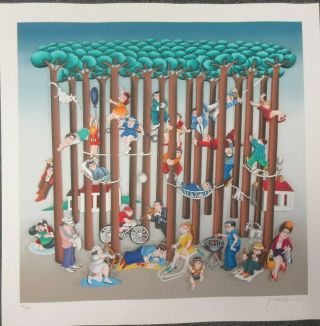 Yuval Mahler - " Picnic " 3 - D Hand Signed And Numbered Unframed