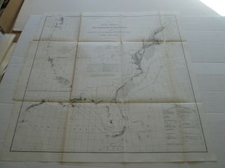 (1) 1864 U.  S.  Coast Survey Chart: " Progress Of The Survey,  All Of U.  S.  A.  "