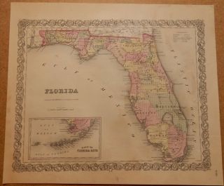 1856 Map Florida Colton 