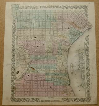 1856 Map Philadelphia Colton 
