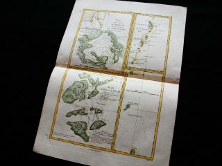 1789 BONNE - rare map of KAMCHATKA PENINSULA,  RUSSIA,  ASIA,  JAPAN,  AWATSKA BAY 3