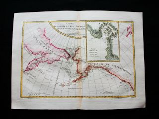 1789 Bonne - Rare Map Nootka Island,  Canada,  Kamchatka Peninsula,  Sea Of Okhotsk