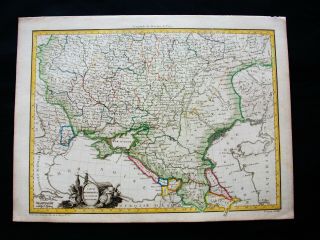 1810 Lapie - Rare Map Of South Russia In Europe,  Ukraine,  Orel,  Georgia,  Crimea