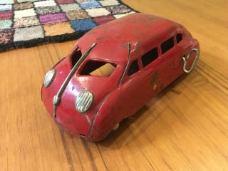 Vintage Buddy L Scarab - Red Wind - Up Antique Toy Car