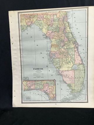 1887 - Map Of Florida - Cram 
