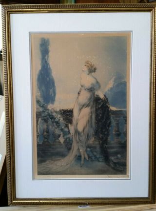 Authentic Louis Icart “werther” Colored Etching Ca.  1928.  Stamp And 168 Framed
