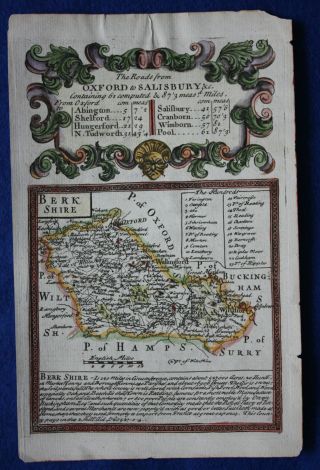 Antique Map Berkshire,  Windsor,  Reading,  Owen & Bowen C.  1740