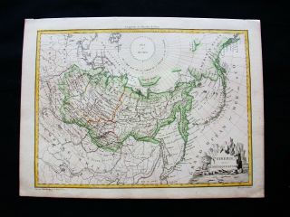 1810 Lapie - Rare Map Of Russia In Asia,  Siberia,  America,  Kazakhstan,  Mongolia