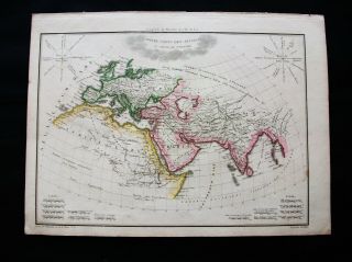 1810 Lapie - Rare Ancient World Map,  Terrestrial Planisphere,  Globe,  Globus.