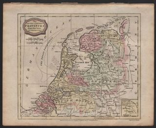 1807 Antique H/col Map - The Seven United Provinces From The Best Authorities
