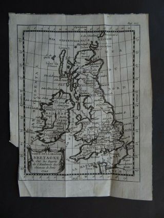 1758 Buffier Atlas Map British Isles - Grande Bretagne - England Ireland Uk
