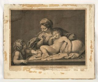 Antique 18th Or 19th C Etching From A Painting Of Annibale Carracci Bartolozzi