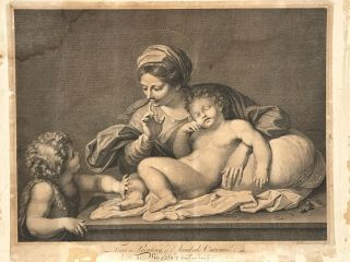 Antique 18th Or 19th C Etching From A Painting Of Annibale Carracci Bartolozzi 8