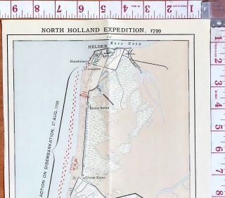 MAP/BATTLE PLAN NORTH HOLLAND EXPEDITION 1799 ACTION ON DISEMBARKATION 1799 2