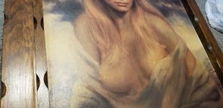 1970 ' s Joseph Wallace King Vinciata movement Girl of Valdarno print in deco RARE 3