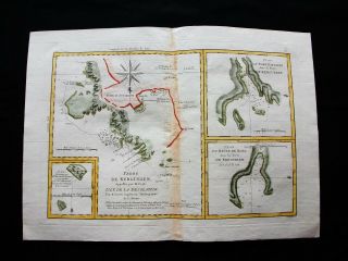 1789 Bonne - Rare Map: Desolation Island,  Antartide,  Kerguelen Islands,  Australia