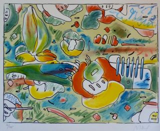Peter Max " Flower Abstract " 1980 Cosmic Psychedelic Hand Signed Lithograph