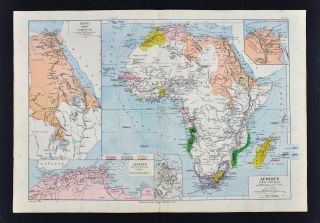 1885 Drioux Map - Africa - European Colonies Egypt Morocco Senegambia South
