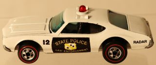 Dte 1973 Hot Wheels Redline 6963 White State Police Olds 442 Cruiser