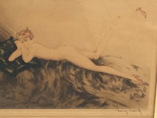 Louis Icart Etching ART DECO NUDE RED SHOES 10