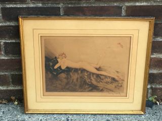 Louis Icart Etching ART DECO NUDE RED SHOES 9