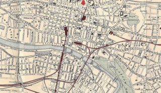Street Plan of GLASGOW Antique Print 1885 by J.  Bartholomew Edin. 2