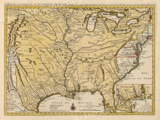 Map Of The Mississippi River And Louisiana 1730 Vintage Style Us Map - 24x32