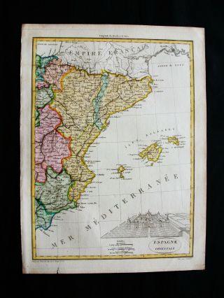 1810 Lapie - Rare Map Of Eastern Spain,  Balearic Isles,  Formentera Majorca Ibiza