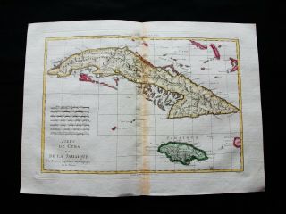 1789 Bonne - Rare Map: Central America,  Caribbean,  Cuba,  Jamaica Kingston Havana