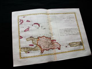 1789 BONNE - rare map of CENTRAL AMERICA,  PUERTO RICO,  SANTO DOMINGO,  HAHITI. 3