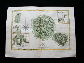 1789 Bonne - Rare Map Of Tahiti,  Windward,  Polynesia,  Society Islands,  Papeete