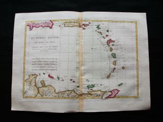 1789 Bonne - Rare Map Of Central America,  Antilles,  Caribbean Venezuela Trinidad