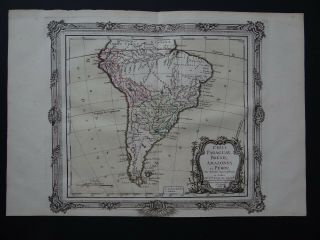 1766 Brion Atlas Map South America - Chile Paraguay Peru - Chili Bresil Perou