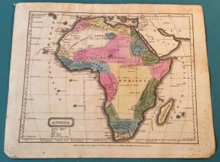 Woodbridge School Atlas 1829 Africa 12 X 10 Hand Colored