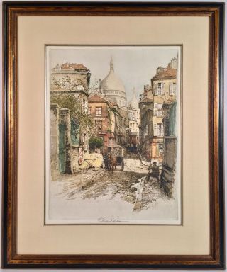 Listed Artist Robert Kasimir (1914 - 2002) Pencil Signed Etching Paris Montmartre