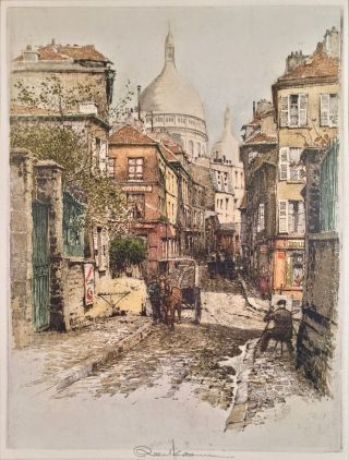 Listed Artist Robert Kasimir (1914 - 2002) Pencil Signed Etching Paris Montmartre 2