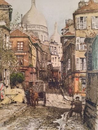 Listed Artist Robert Kasimir (1914 - 2002) Pencil Signed Etching Paris Montmartre 4
