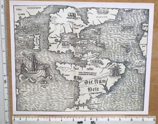 Antique Old Vintage Map 1500 