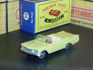Matchbox Lesney Pontiac Convertible 39 B3 Spw Yellow Crimson Sc7 Nm Crafted Box