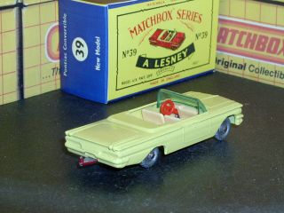 Matchbox Lesney Pontiac Convertible 39 b3 SPW yellow crimson SC7 NM crafted box 2