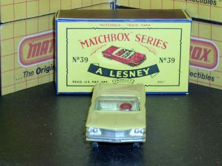 Matchbox Lesney Pontiac Convertible 39 b3 SPW yellow crimson SC7 NM crafted box 5
