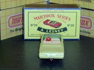 Matchbox Lesney Pontiac Convertible 39 b3 SPW yellow crimson SC7 NM crafted box 6