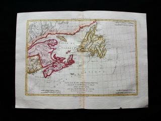 1789 Bonne Rare Map: North America,  Canada,  Great Lakes,  Newfoundland & Labrador