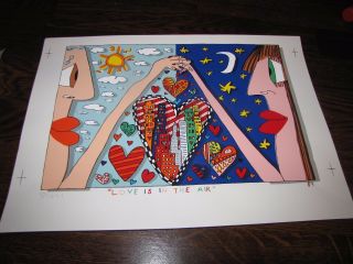 James Rizzi " Love Is In The Air " Signed Lithograph 1989