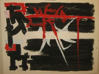 Rare 1950s Angelo Savelli Abstract Expressionist Abex Signed Lithograph - Listed